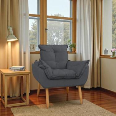 Imagem de Poltrona Para Sala Decorativa Opala Pés Palito Suede - Porto Decor, Gr