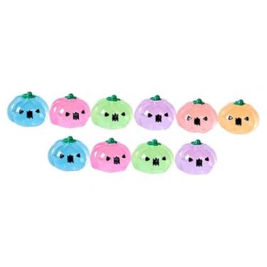 Imagem de Fenteer 10 peças de mini figuras luminosas de Halloween, estátuas em miniatura, decoração de carro e casa, ornamentos, micro paisagem para cômoda de, Abóbora 2.8cm X 1.9cm