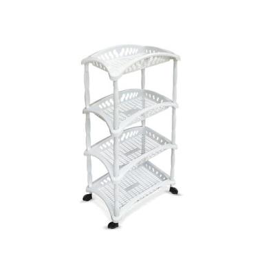 Imagem de Fruteira para Cozinha Montável com 4 Bandejas e Rodinhas Arqplast, Bra