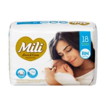 Imagem de Fralda Mili Love & Care Premium Rn Jumbo Com 18 Un