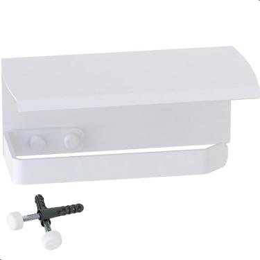 Imagem de Porta Papel Higiênico de Parede Branco Com Tampa Zmt