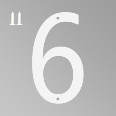 Imagem de Números de casa branca de 15 cm para uso externo, letras de metal para placas externas, letras de endereço de casa de alumínio antiferrugem para decoração de porta da frente, escritório e jardim