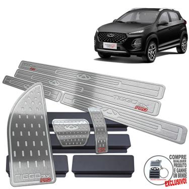 Imagem de Pedaleira + Soleira + Descanso De Pé Prata Chery Tiggo 3X