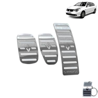 Imagem de Pedaleira Manual Aço Inox Renault Symbol 2009 a 2013 Prata