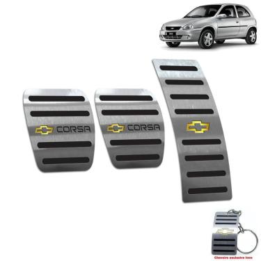 Imagem de Pedaleira Manual Chevrolet Corsa 1994 A 2001 Aço Inox Preto