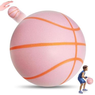 Imagem de WAYNHUI Bola de basquete silenciosa oficial tamanho 7 (75 cm) nova espuma sem ar ranhurada basquete sem som para drible silencioso e treinamento interno não comprimido – presente para jovens (rosa