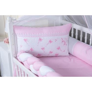 Imagem de kit de berço americano borboleta encantada 9 peças modelo meia trança 