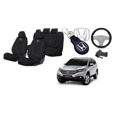 Imagem de Combo Tecido Personalizado Capas Assentos Estofado CRV 12-18 + Volante