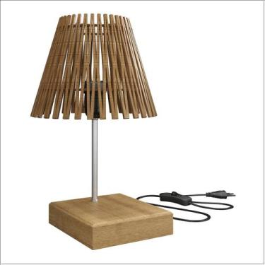 Imagem de Luminária Nero Mesa MDF Freijó 31x17cm Design Moderno - Ofertamo