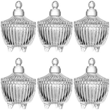 Imagem de Conjunto com 6 Potiches Vidro Multiuso para Lembrancinhas Festa PortaV