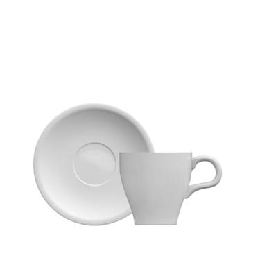 Imagem de Germer, Xícara e pires para café em porcelana, modelo Cafeteira Pró, EXpresso Tulipa, 80 ml, Branco