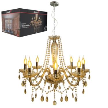 Imagem de AVANT 785090078 Lustre Baronesa, Vidro, Ch, 8 X E14. Can, Cromo