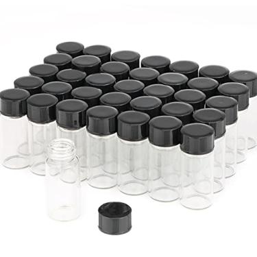 Imagem de Pacote com 50, frasco de amostra de líquido de vidro transparente de 5 ml com tampas de rosca, vazio recarregável, frasco de óleo essencial para viagem, conservação de frascos de óleo essencial para conservação, frascos de teste sem recipiente, funil e conta-gotas