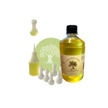 Imagem de Kit Óleo De Unção 500ml + Bisnaga + 100 Botijas Lembrança (Mirra/Cura)