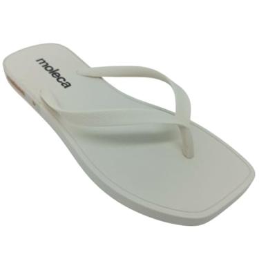 Imagem de Chinelo Moleca Feminino com Logo Lateral (Branco Off, BR, Adulto, Numérico, 34)