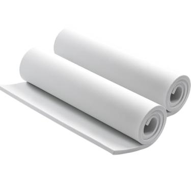 Imagem de AMZQNART 2 peças de espuma EVA 6 mm, espuma cosplay 40,6 x 149,9 cm branca, alta densidade 90 kg/m³, para projetos de artesanato, fantasias de cosplay, armas falsas, decorações, Natal, Páscoa, Ação de