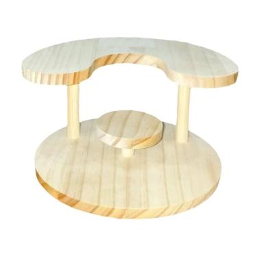 Imagem de Generic Suporte de exposição de madeira com 3 níveis de prateleira, suporte para perfumes, para cupcakes para decoração de casa, maquiagem, bonecos de ação,