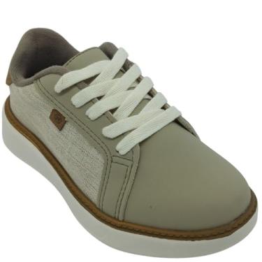 Imagem de Tênis Molekinho Infantil Menino Napa Lateral em Tecido (Branco Off/Areia/Caramelo, BR, Criança de 4 a 8 anos, Numérico, 36)