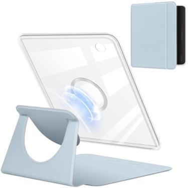 Imagem de YoungMe Capa giratória de 360 graus para 17.8 cm Kobo Libra Color lançado em 2024, design magnético destacável capa protetora ajustável com suporte transparente com hibernar/despertar automático (azul