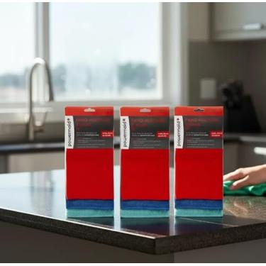 Imagem de Powermaid Kit 9 Panos de Microfibra Multiuso, 30 x 30 cm, Cores Sortidas, para Limpeza Geral