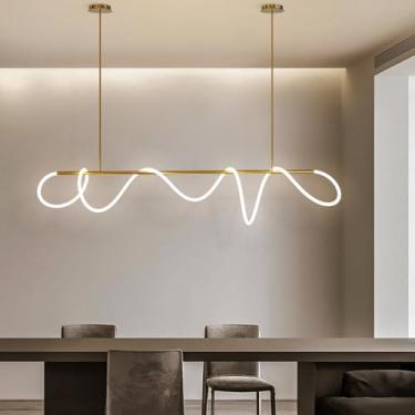 Imagem de Lustres LED Luzes de teto Sala de estar Sala de jantar Luz pendente Regulável com controle remoto Lâmpada suspensa Espiral DIY Lustre para ilha de cozinha Mesa de escritório Sala de estar Te