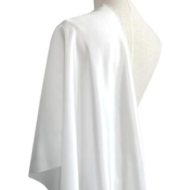 Imagem de 19 Momme Seda Viscose Cetim Tecido Tecido Telas Vestidos de Noite para Costura por Metros SVS19L (Branco Natural, 1 jarda)