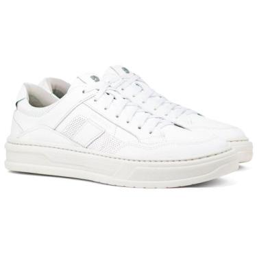 Imagem de Tênis Masculino Democrata Casual Denim Wide Couro Camurça Confortável,