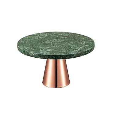 Imagem de Suporte de bolo de mármore com base de metal, mesa multiuso para sobremesa, chá da tarde, cupcake, bandeja de serviço de confeitaria de casamento, suporte de cupcake (D)