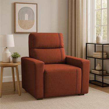 Imagem de Poltrona Retratil e Reclinavel Com Porta Copo Maisa TerraCota