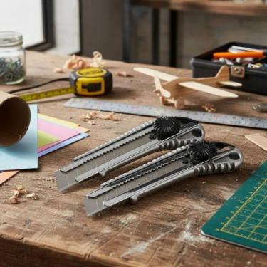 Imagem de Kit 2 estilete de aluminio ajax profissional com 1 lamina de 18mm