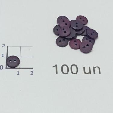 Imagem de Botões Roxo 10mm 2 Furos Fosco 50Un 100Un 200Un confecção camisas vest