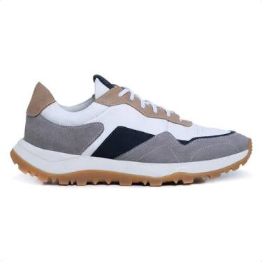 Imagem de Tenis Masculino Casual Couro Legitimo Retro Titanium Marinho - Rota Sh