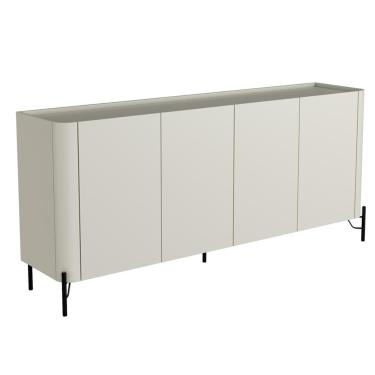 Imagem de Buffet Para Sala de Jantar 4 Portas 1 Gaveta Pés Industrial Preto Naim I03 Luna - Lyam