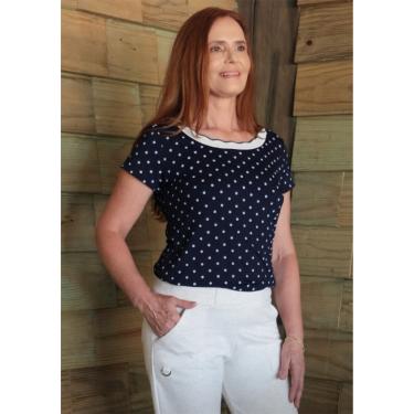 Imagem de Blusa Pau a Pique Poá Azul Marinho