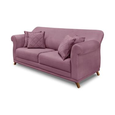 Imagem de Sofá Decorativo 160cm 2 Lugares com 4 Almofadas Armstrong Veludo Uva - Gran Belo