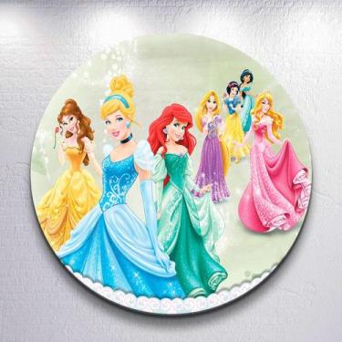 Imagem de Capas Painel Festa Infantil Menina Princesas Painel Redondo Grande ou 