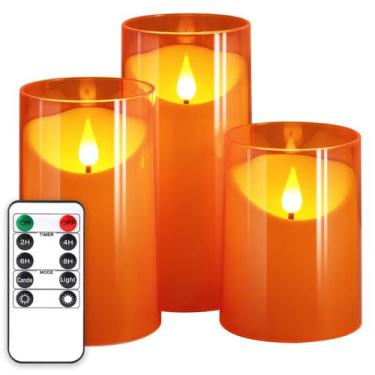 Imagem de Velas sem chama NURADA 3D Wick LED Electric, pacote com 3 unidades, la
