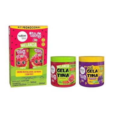 Imagem de Kit Shampoo, Condicionador e 2 Gelatinas, Salon Line, Melancia e Açaí, Vegano - Para Cabelos Ondulados, Cacheados e Crespos, 4 Unidades