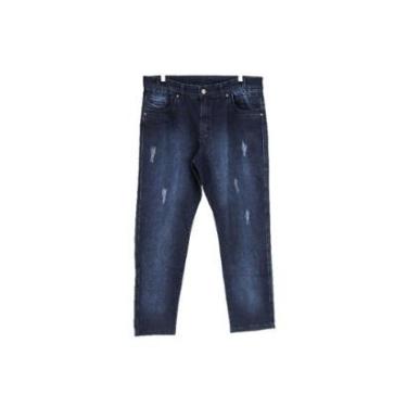 Imagem de Calça Jeans Bivik Extra Grande Rasgada Azul - Masculino-Masculino