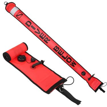 Imagem de Fiozinx Boia De Marcação De Superfície De 5 Pés Smb Scuba Diving, Tubo De Sinal De Mergulho Inflável De Fundo Aberto De Alta Visibilidade Com Faixa Reflexiva Para Mergulho Subaquático E Snorkeling