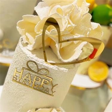 Imagem de LZGXZF 2 peças de topo de bolo de feliz aniversário de acrílico Oh Baby Cake Topper Golden Kids Party Favors Decorações de bolo personalizado para meninos e meninas para chá de bebê, casamento, festa