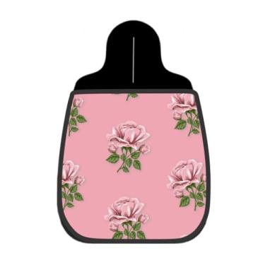 Imagem de Lixeira De Carro Organizador Lixinhocar Rosas Clássicas Fundo Rosa