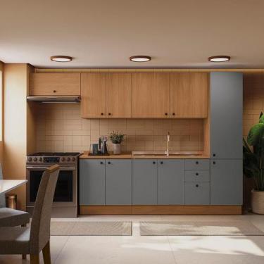 Imagem de Cozinha Modulada Pixel Kappesberg 100% Mdp Canela-cinza Sagrado-canela