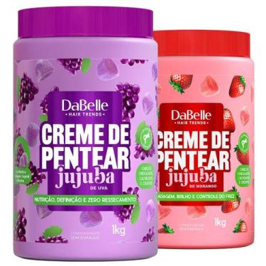 Imagem de Kit Dabelle Jujuba 2 Cremes de Pentear Morango + Uva 1Kg - Eico