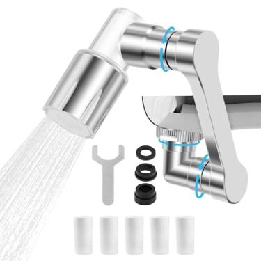 Imagem de Extensor de torneira giratória de 1080°, extensão de torneira em forma de U, dois modos de pulverização ajustáveis com filtro, adaptador de torneira de alta pressão, adequado para pias de banheiro e