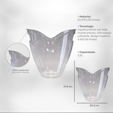 Imagem de Champanheira Acrilico Kit 7pçs 3,3l Reforçado Champanheira (TRANSPARENTE)
