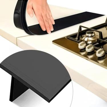 Imagem de Proteção contra o clima em forma de T de silicone para fogão de fita de costura para fogão entre fogão e balcão, fácil de limpar