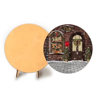 Imagem de Painel Redondo 50cm C Elastico Natal + Suporte MDF (NAT096)