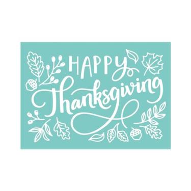 Imagem de Estêncil de tela de seda Happy Thanksgiving , estêncil de malha autoadesivo reutilizável, estêncil de serigrafia, para pintura em madeira/tecido/canecas/prato/copo/roupas/travesseiros, decoração de