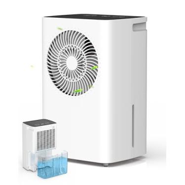 Imagem de Desumidificador de Ar 6L/Dia com Controle Inteligente, Botão de Toque, Temporizador 24H, 2L Tanque, Drenagem Contínua ou Manual, Degelo Automático, Ideal para Casa e Escritório 220V